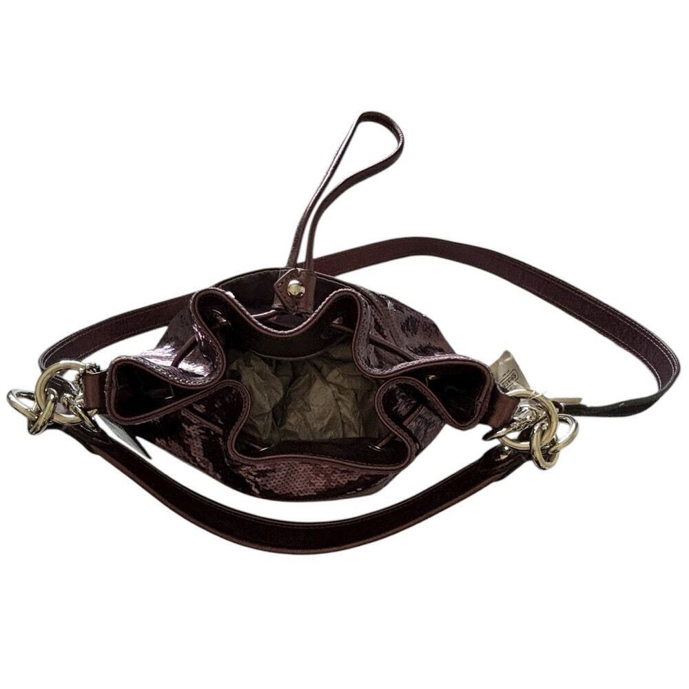 Coach Poppy Special Edition Sequins Amethyst Cinch Drawstring Bucket 17906 NWT - Picture 7 of 14